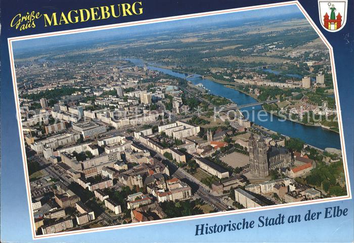 MAGDEBURG  CITY Elbe Fliegeraufnahme