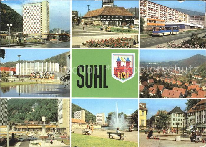 Suhl Thueringer Wald Wilh Pieck Str Waffenmuseum Strasse der DSF Stadthalle Dell