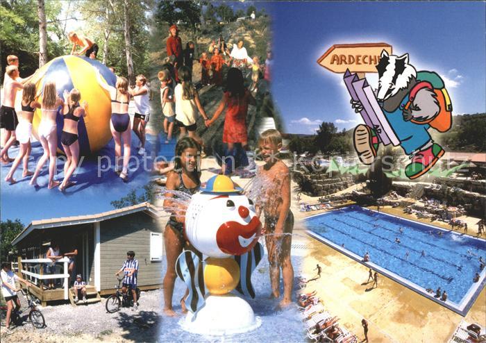 Villeneuve-de-Berg Camping Donaine Le Pommier Spielplatz Bungalow Swimmingpool