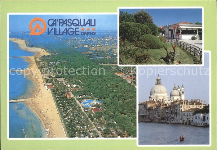 Venezia Venedig Camping Ca Pasquali Fliegeraufnahme Bungalow Stadtblick