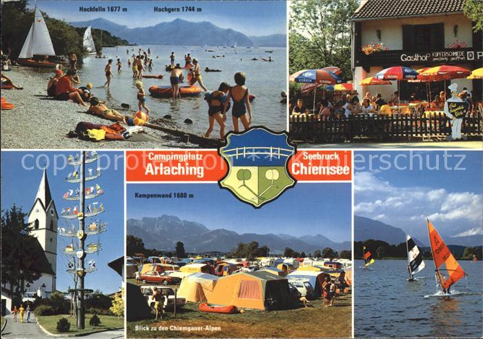 Arlaching Campingplatz Kupferschmiede Hochfelln Hochgern Kampenwand Segelboot