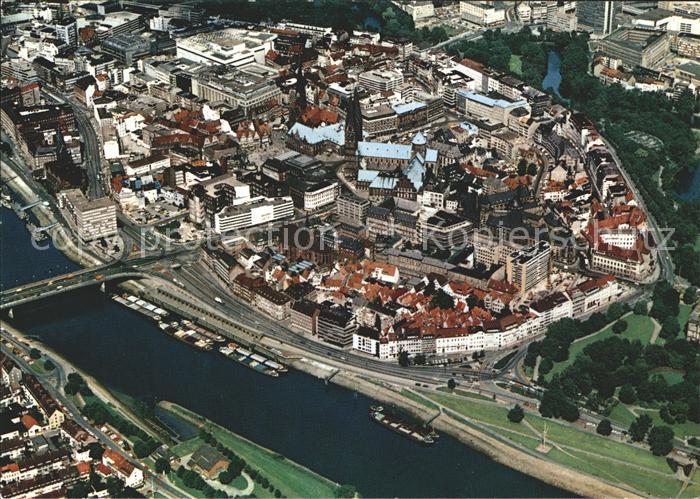 BREMEN  CITY Stadtzentrum Fliegeraufnahme