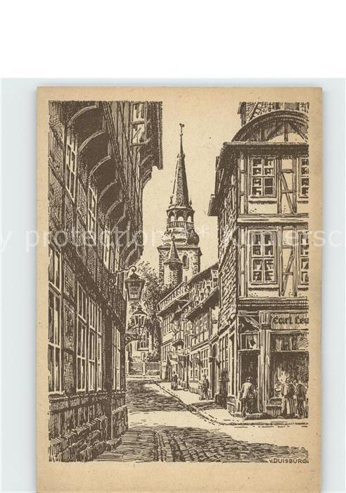 HILDESHEIM  CITY Kuenstlerkarte Burgstrasse Sankt Michael