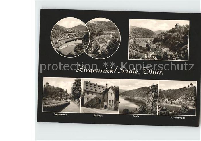 Ziegenrueck Saale Promenade Rathaus Schwimmbad