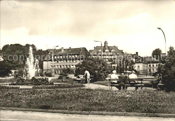 Elsterberg Vogtland An der August Bebel Bruecke Springbrunnen