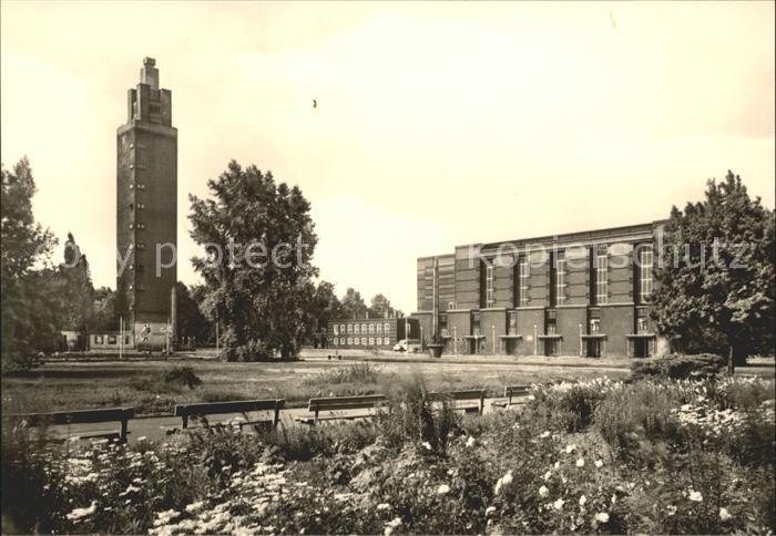 MAGDEBURG  CITY Aussichtsturm und Stadthalle im Kulturpark Rotehorn