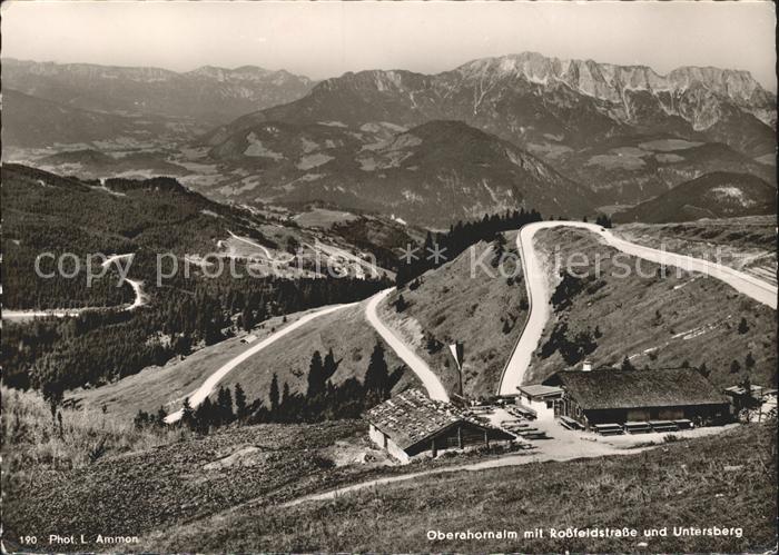 Oberahorn Oberahornalm mit Rossfeldstrasse und Untersberg