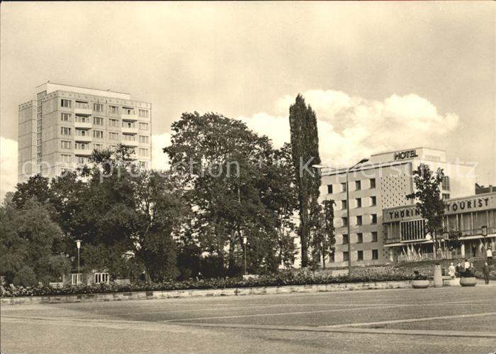 Suhl Thueringer Wald Hochhaus und Interhotel Thueringen Tourist