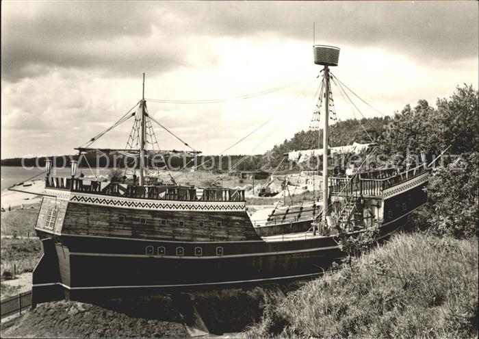 Sassnitz Ostseebad Ruegen OT Neu Mukran Piratenschiff