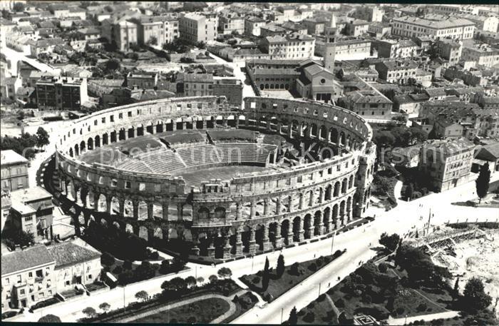 Pola Pula Croatia Amphitheater Fliegeraufnahme