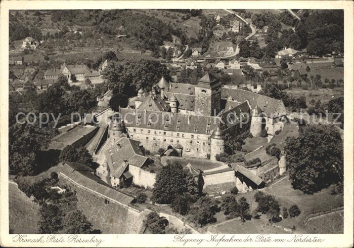 Kronach Oberfranken Feste Rosenberg Fliegeraufnahme
