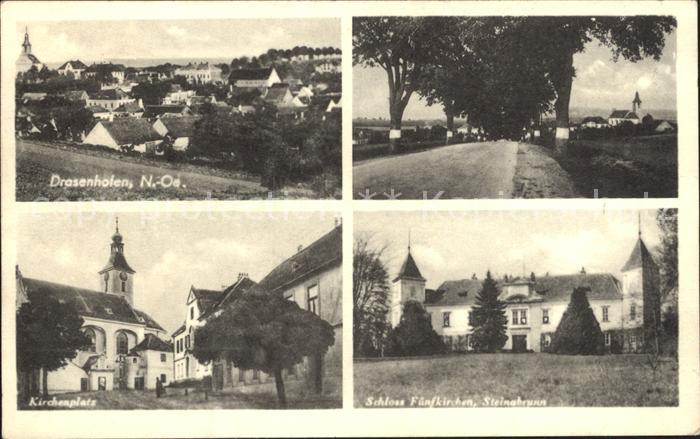 Drasenhofen Kirchenplatz Schloss Fuenfkirchen Steinabrunn