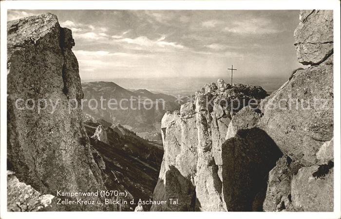 Kampenwand Chiemgau Zeller Kreuz mit Aschauer Tal