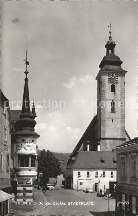 Grein Donau Oberoesterreich Stadtplatz Kirche Erker