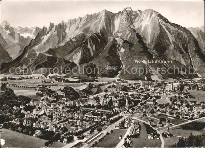 Bad Reichenhall Totalansicht mit Predigtstuhlbahn