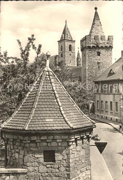 Stassfurt Turmgasse mit Eulenturm und Schiefem Turm