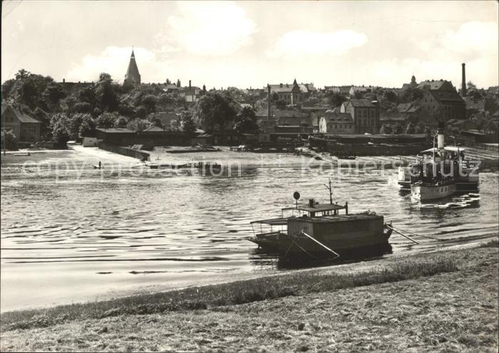 Riesa Sachsen Stadtblick Elbepartie Schiffe