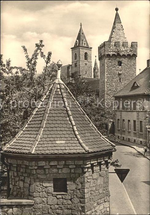 Stassfurt Turmgasse mit Eulenturm und Schiefem Turm