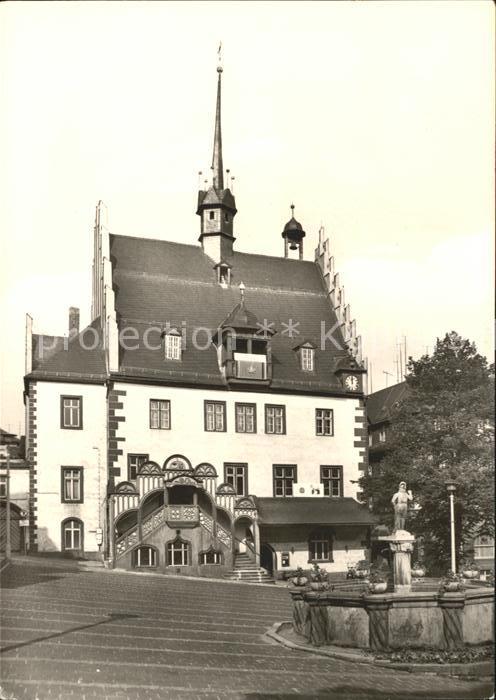 Poessneck Marktplatz Rathaus Freitreppe Brunnen