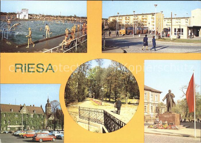 Riesa Sachsen Schwimmbad Bushaltestelle Rathaus Stadtpark