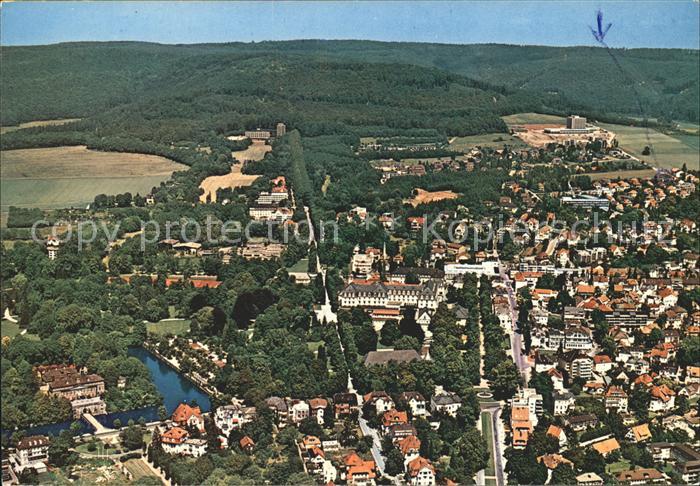 Bad Pyrmont Fliegeraufnahme Schloss Bomberg Allee Kurpark Kurcenter