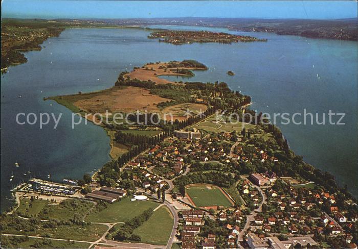 Radolfzell Bodensee Halbinsel Mettnau Fliegeraufnahme