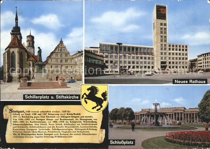 STUTTGART  CITY Neues Rathaus Schlossplatz Schillerplatz