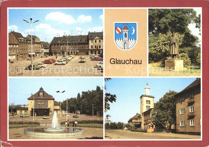 Glauchau Markt Bahnhofsvorplatz Agricoladenkmal