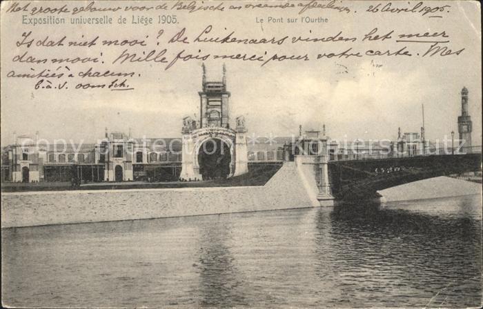 Exposition Universelle Liege 1905 Pont sur l'Ourthe