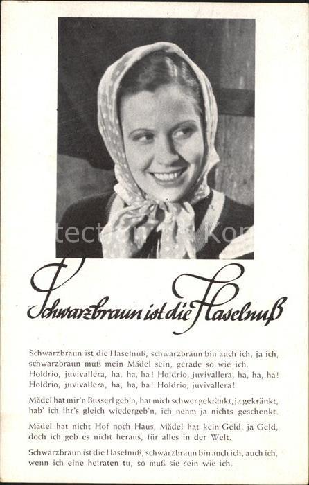 Liederkarte Schwarzbraun ist die Haselnuss Soldatenlied