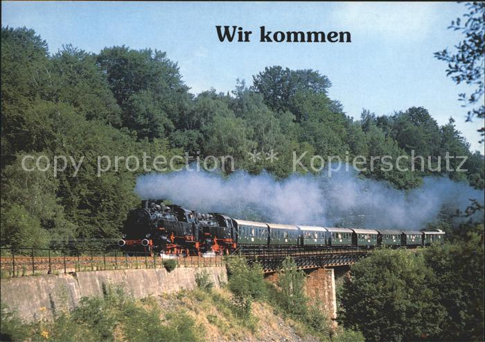 Eisenbahn Gueterzug-Dampflokomotive 861333 und 861049 Leubsdorf