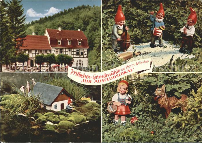 Zwerge Dwarfs Nains Rotkaeppchen Maerchen-Grundmuehle Hannoversch Muenden Laubac