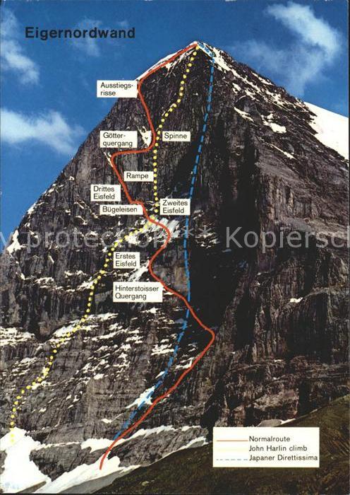 Bergsteigen Klettern Eigernordwand Route