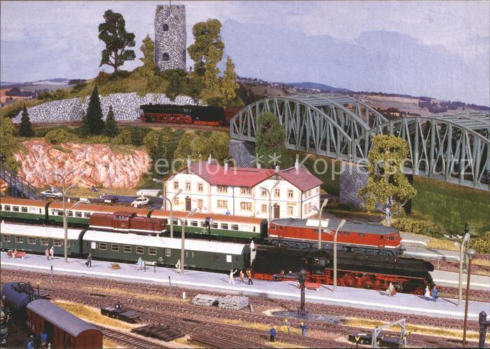 Modellbau-Eisenbahn Bahnhof Gruenberg