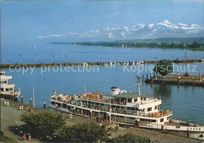 Motorschiffe Baden Konstanz am Bodensee Hafenanlage Alpen