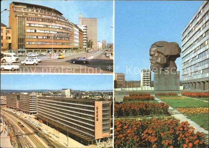 Karl-Marx-Stadt CHEMNITZ Karl Marx Allee Strasse Nationen Karl Marx Monument Tri