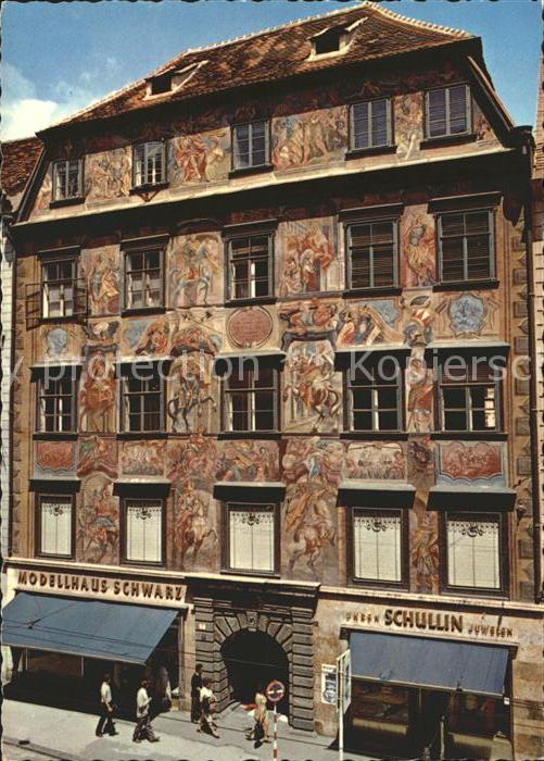 Graz Steiermark Gemaltes Haus Herrengasse Modellhaus Schwarz