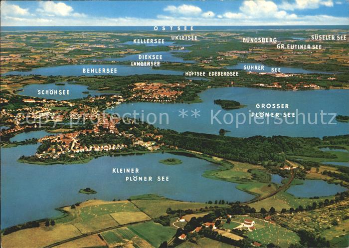 Ploen See Panoramakarte Dieksee Langensee Grosser Kleiner See Schoehsee