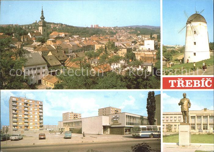 Trebic Trebitsch Celkovy pohled Verrny mlyn Nove sidliste hotelem Alfa Pomnik Kl