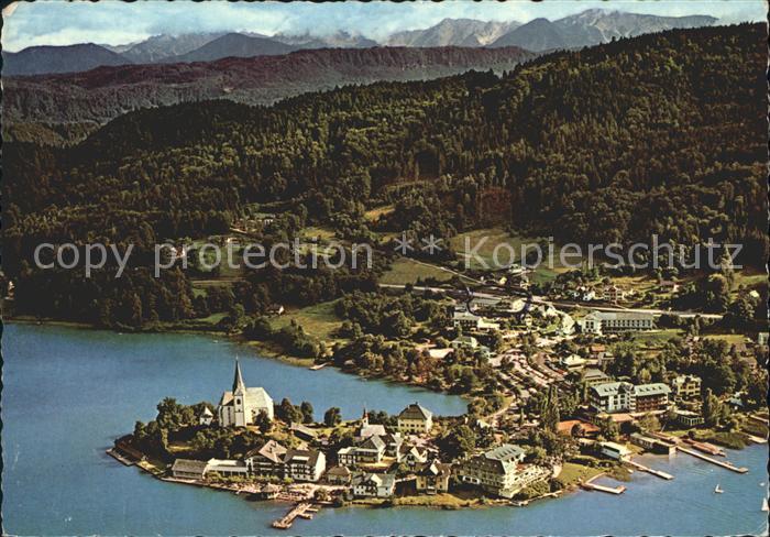 Maria Woerth Woerthersee Wallfahrtsort Fliegeraufnahme