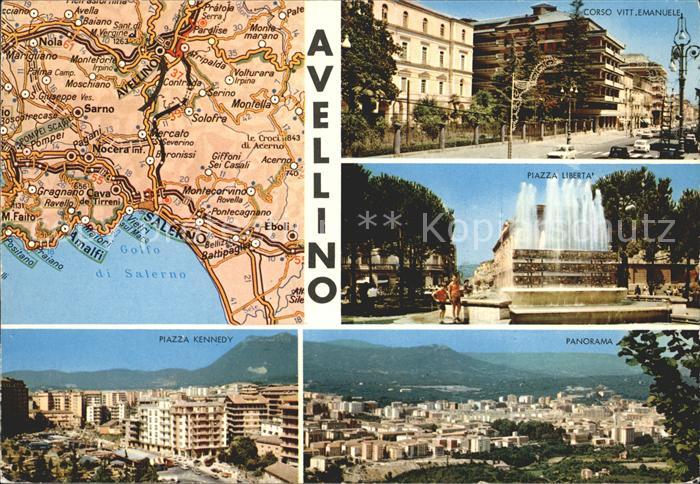 Avellino Carta Corso Vitt Emanuele Piazza Kennedy Panorama