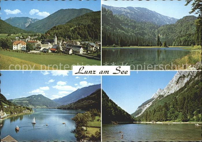Lunz See Niederoesterreich Obersee mit Duerrenstein Mittersee Lunzersee mit Sche