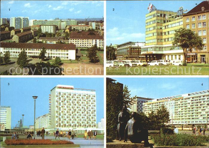 DRESDEN Elbe Hochhaus Parkstrasse Postplatz Interhotel Newa Leningrader Strasse