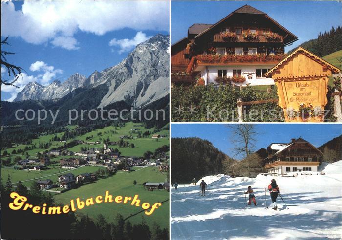 Ramsau Dachstein Steiermark Panorama Greimelbacherhof Skilaeufer