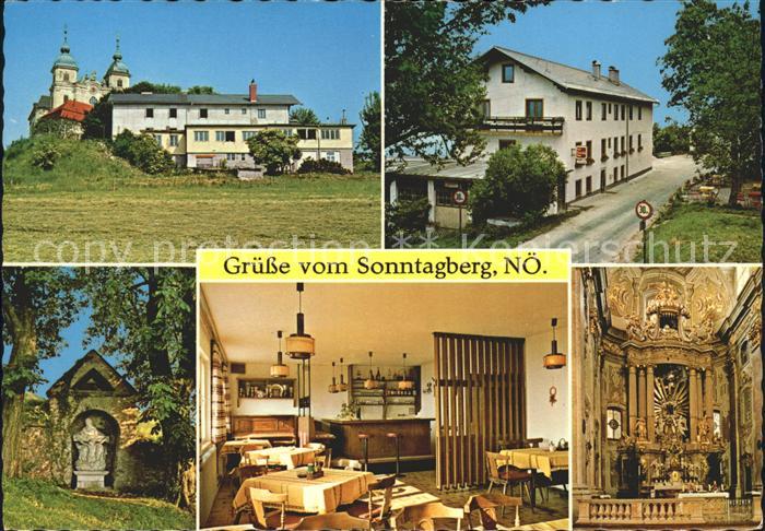 Sonntagberg Kirche mit Gasthaus Dreifaltigkeit Gaststube Altar