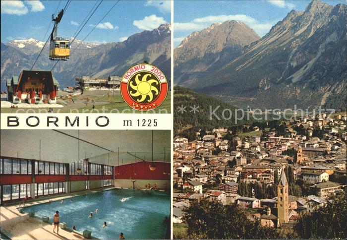 Bormio Luftseilbahn Hallenbad Ortsansicht