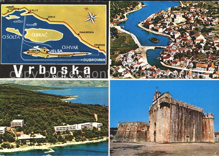 Vrboska Lageplan Fliegeraufnahme Schloss