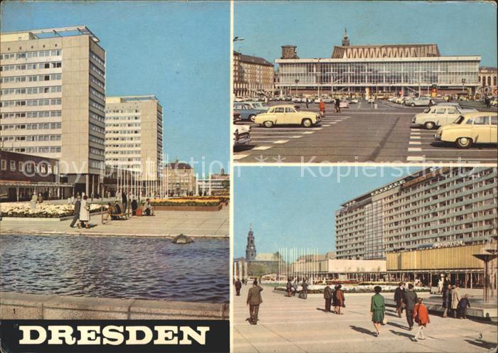 DRESDEN Elbe Interhotel Prager Strasse Kulturpalast Wohnzeile Prager Strasse