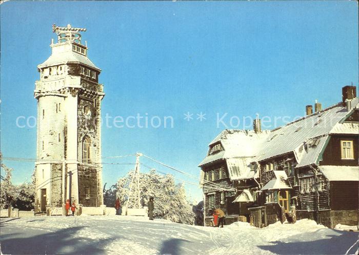 Auersberg Wildenthal Winteridyll Dorfpartie Turm