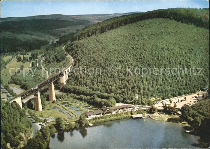 Eiswoog Gasthof Forelle Eisenbahn Viadukt Fliegeraufnahme